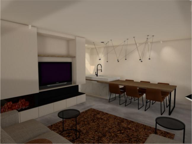 3D render van interieur